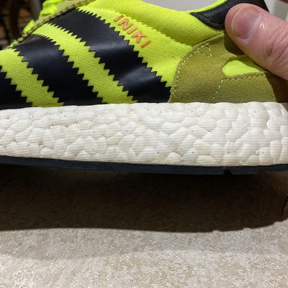 Adidas Iniki UltraBoost Solar Yellow Sneakers Size 9